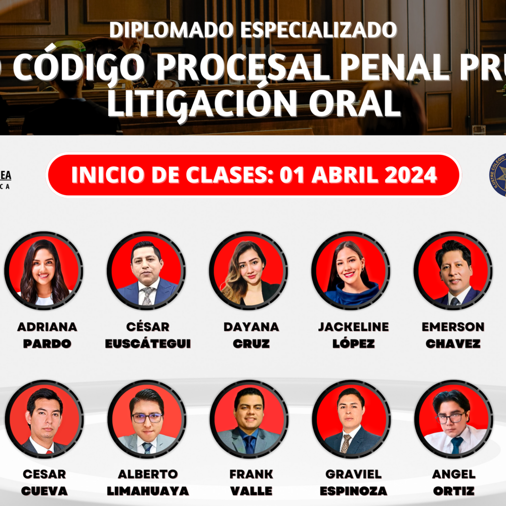 Diplomado Especializado Nuevo codigo procesal penal prueba y litigacion oral