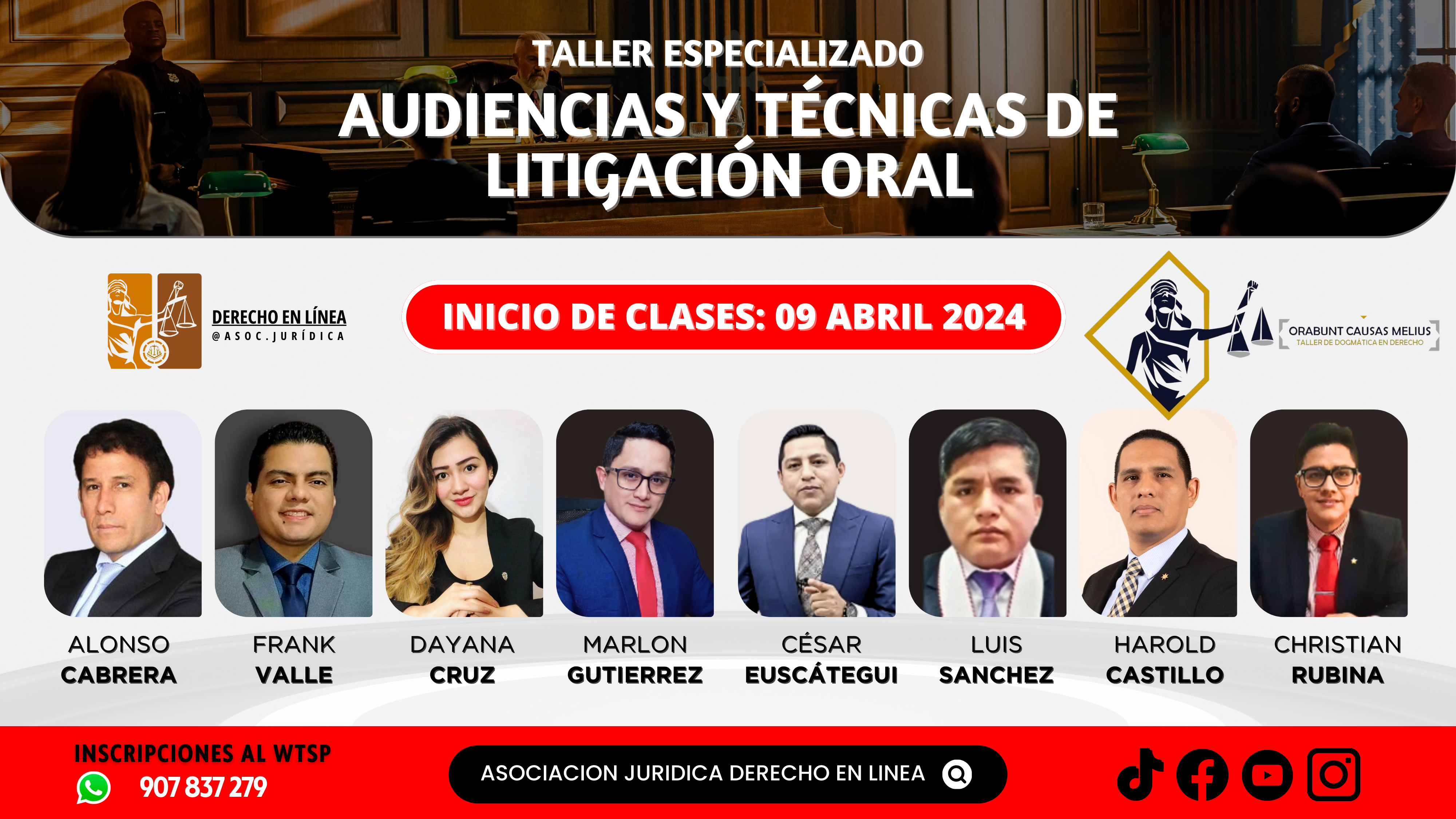 Taller Especializado En Audiencias Y Técnicas De Litigación Oral