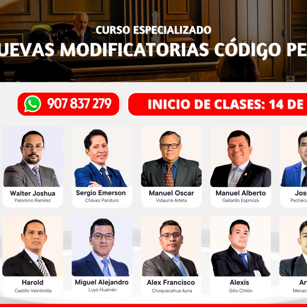 Curso en Análisis Nuevas Modificatorias Código Penal y NCPP
