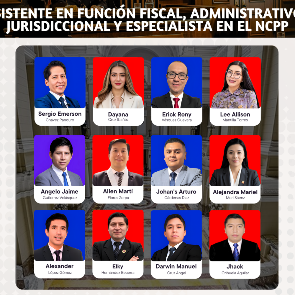 Diplomado Especializado, Asistente en función fiscal, administrativo, jurisdiccional y especialista en el NCPP